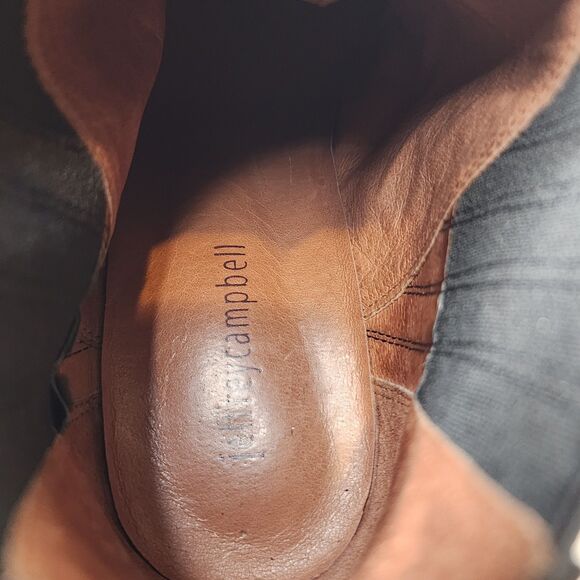 Jeffrey Campbell Black Leather Ankle Boots Croc Embossed Womens Size 9 - Picture 5 of 9